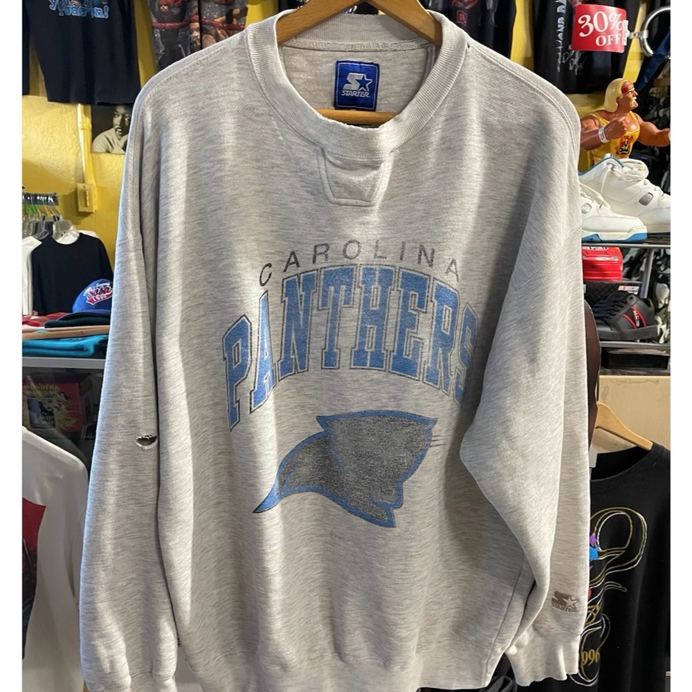 90’s Vintage Starter “CAROLINA PANTHERS” Large Graphic Sweatshirt